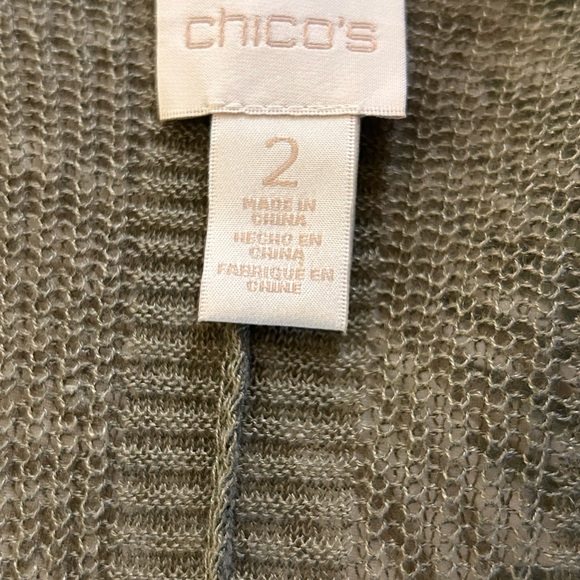 Women’s Chico’s Size 2 Olive Featherweight Cardigan, a style essential! - Picture 2 of 11
